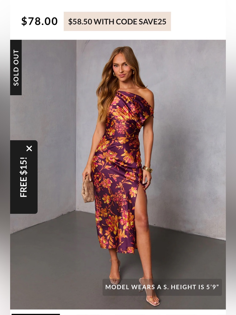 VICI Blushed Harvest Cowl Midi Dress